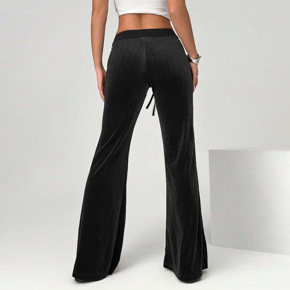 Velvet Winter Wide-Leg Trousers For Women
