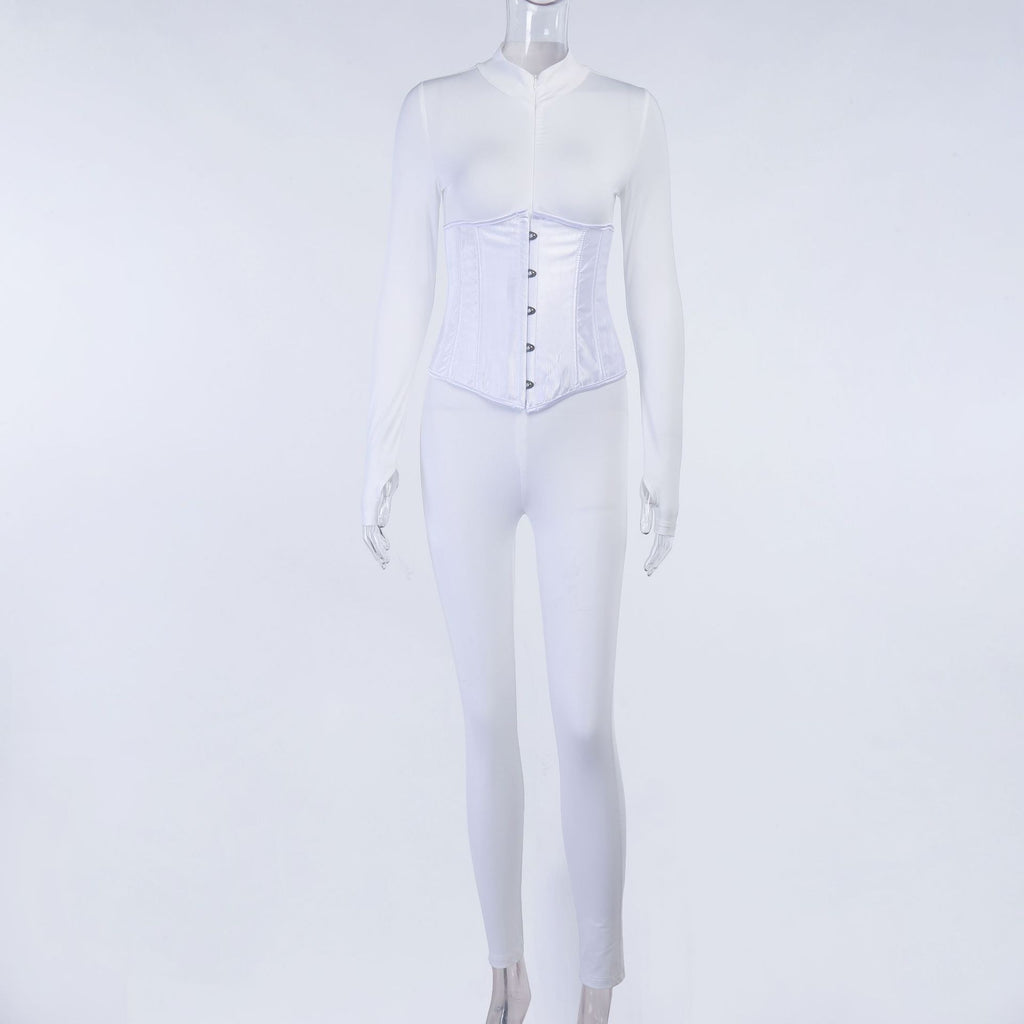 Zipper Waist Jumpsuit + Sleek Corset Set