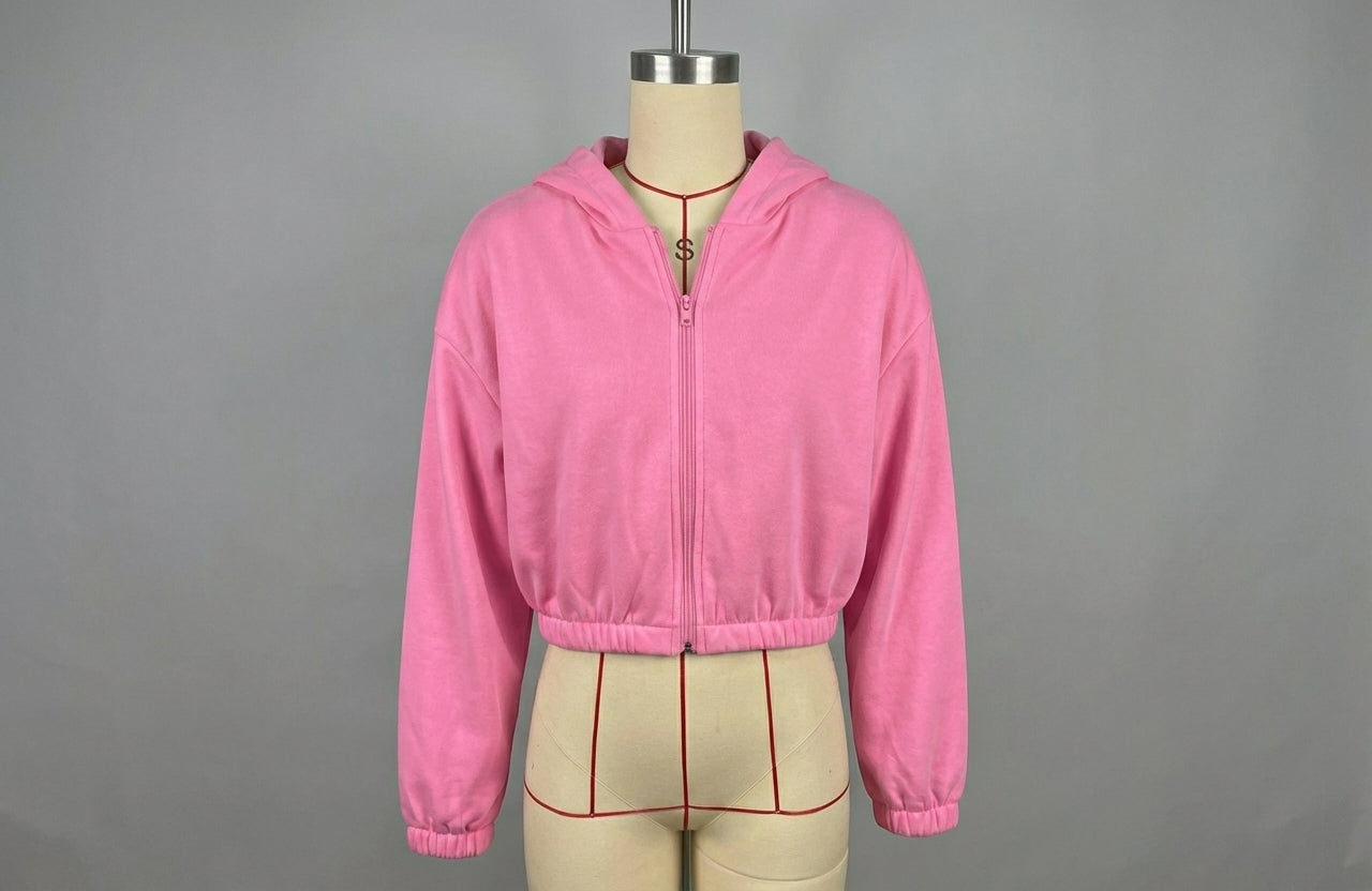 Timeless Cropped Zip Hoodie