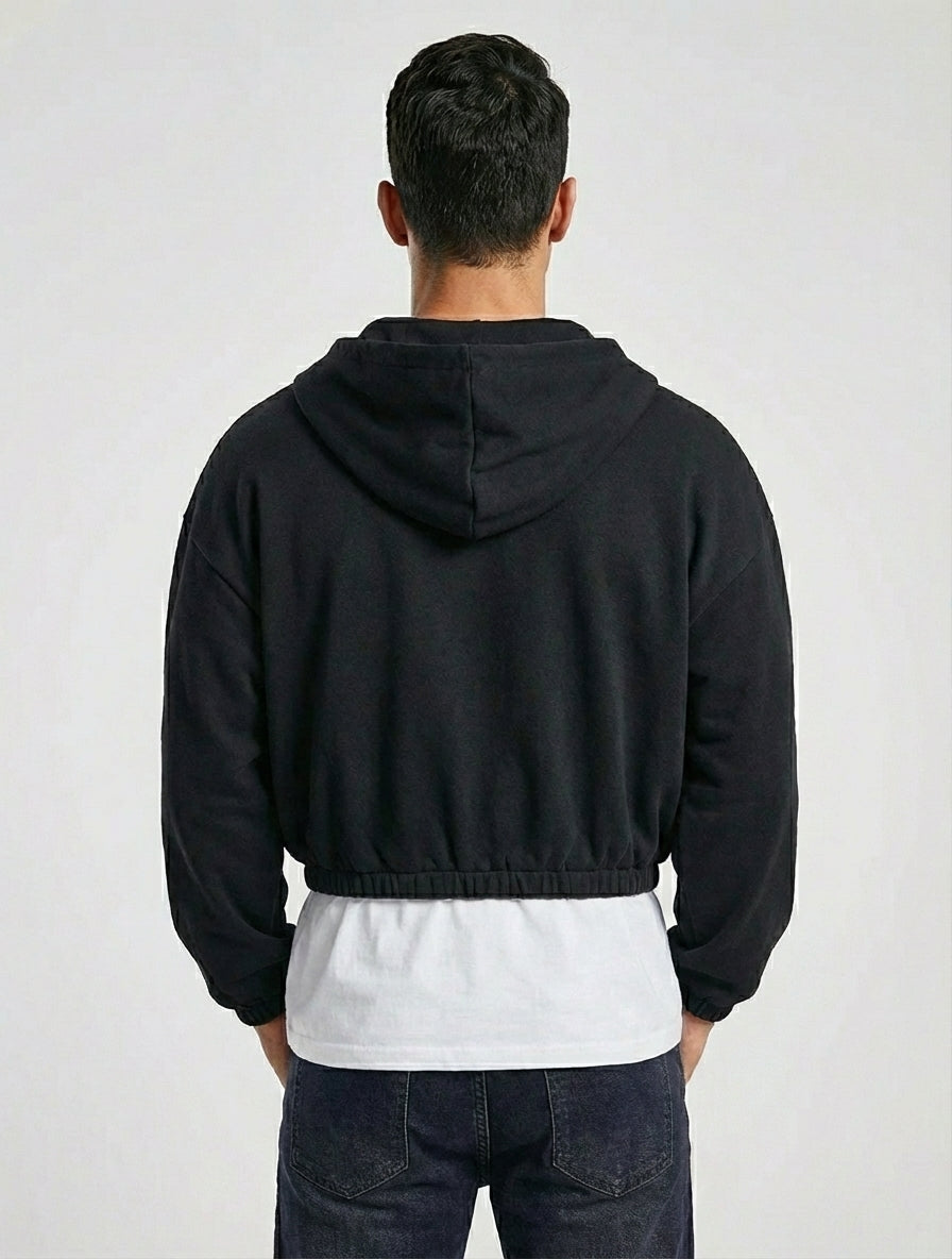 Timeless Cropped Zip Hoodie