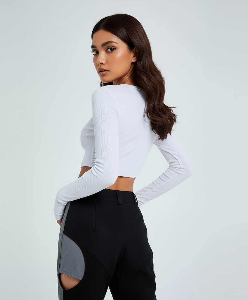 Modern Knitted V-Neck Top