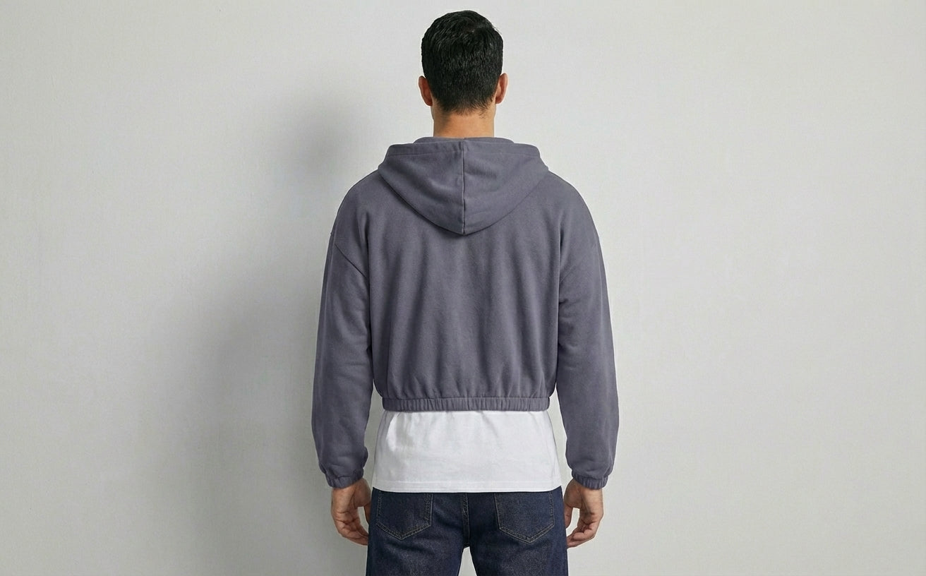 Timeless Cropped Zip Hoodie