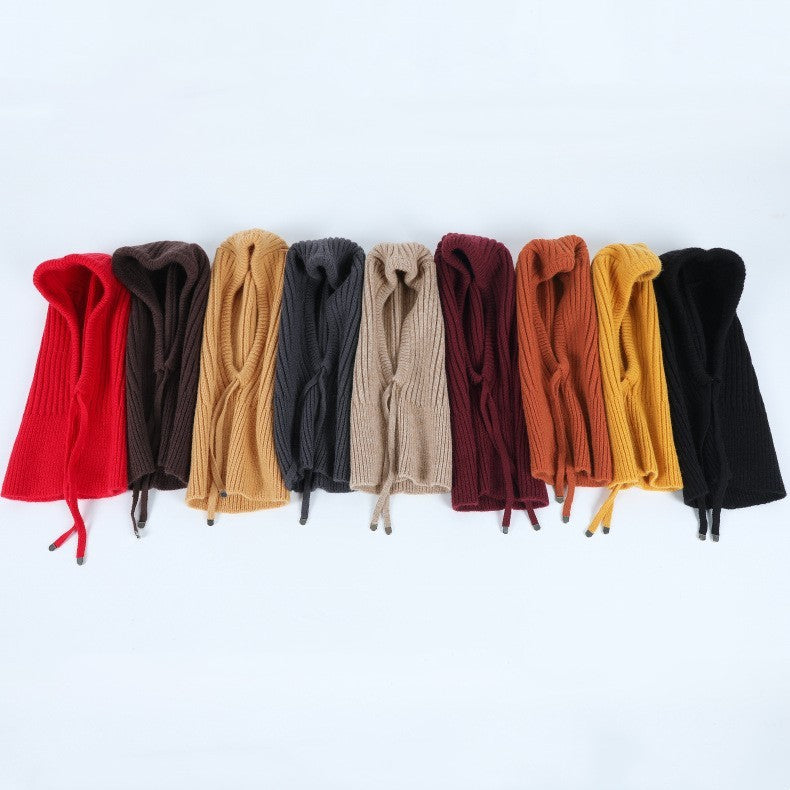 Winter Knit Collar Hat