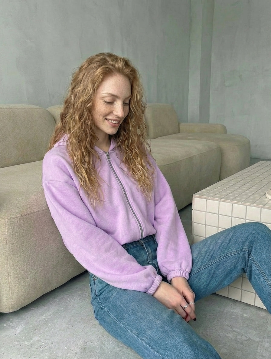 Timeless Cropped Zip Hoodie
