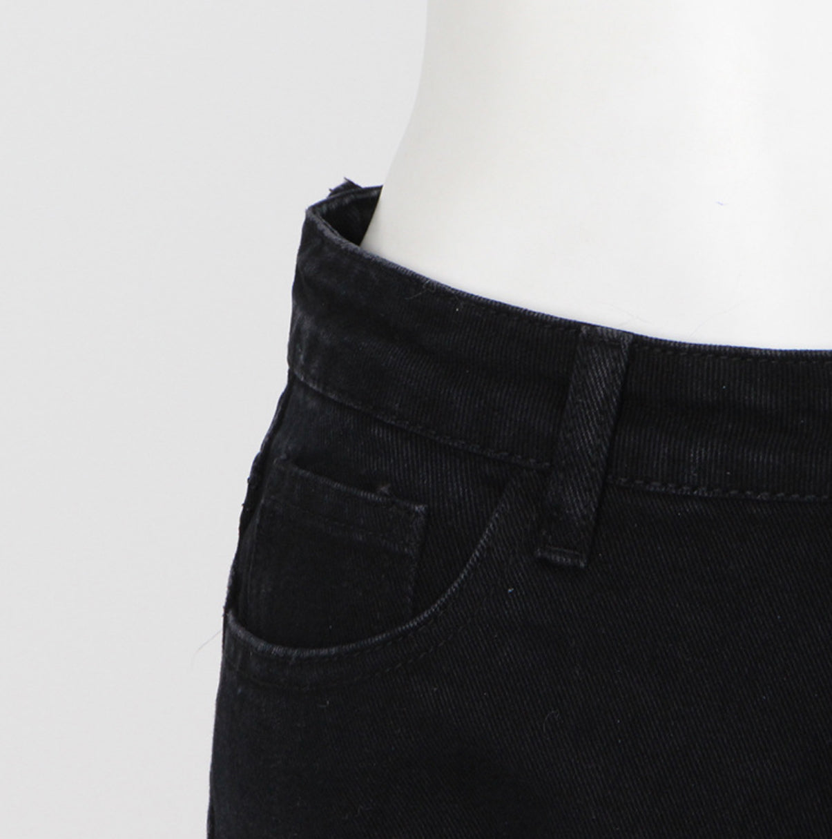 Feathered Cropped Denim Trousers