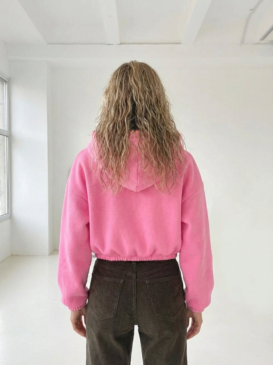 Timeless Cropped Zip Hoodie