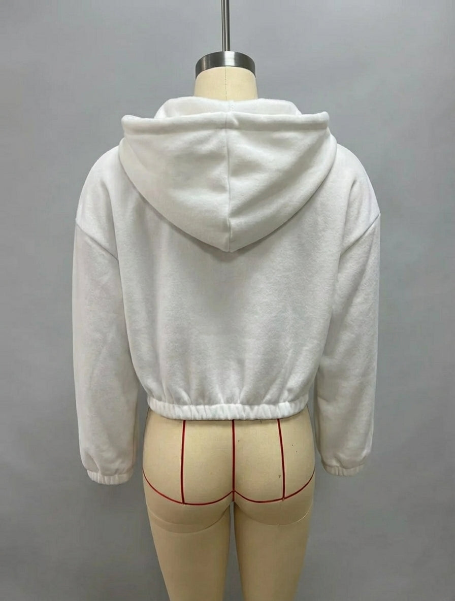 Timeless Cropped Zip Hoodie