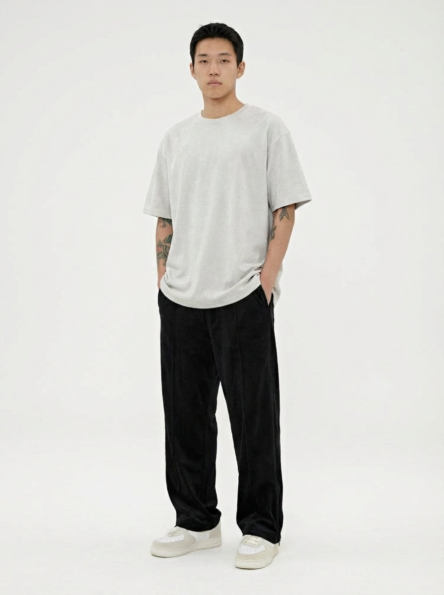 Velvet Winter Wide-Leg Trousers For Men