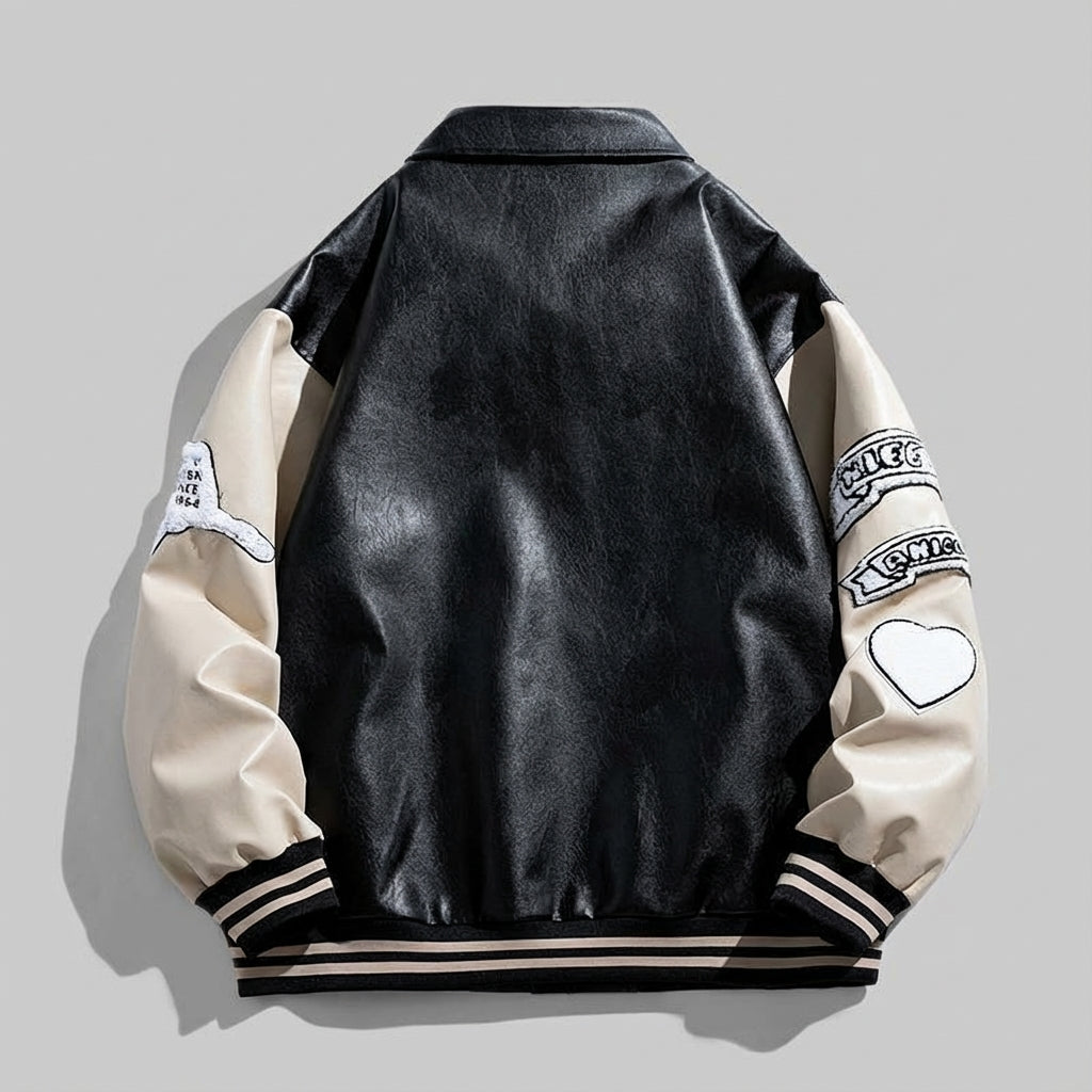 Modern Lapel PU Leather Jacket