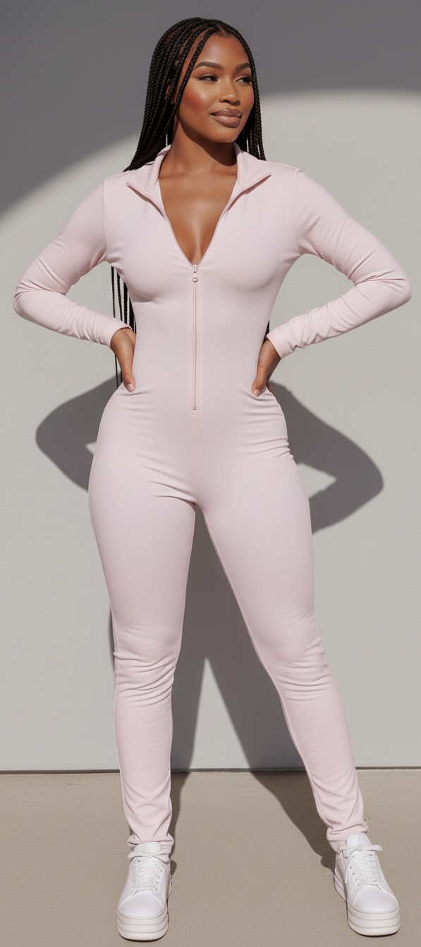 Zipper Waist Jumpsuit + Sleek Corset Set