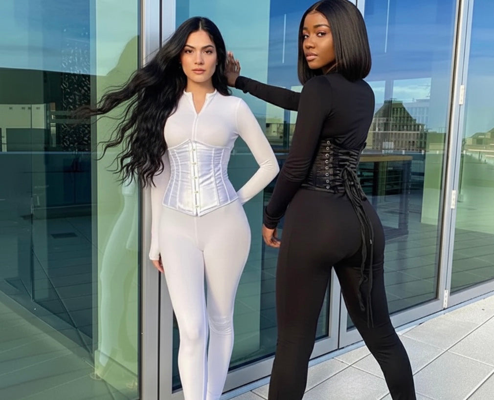 Zipper Waist Jumpsuit + Sleek Corset Set