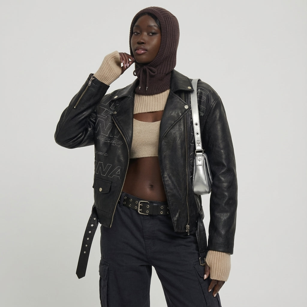 Winter Knit Collar Hat