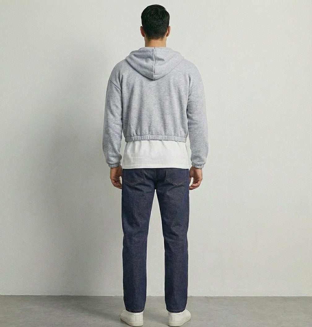 Timeless Cropped Zip Hoodie