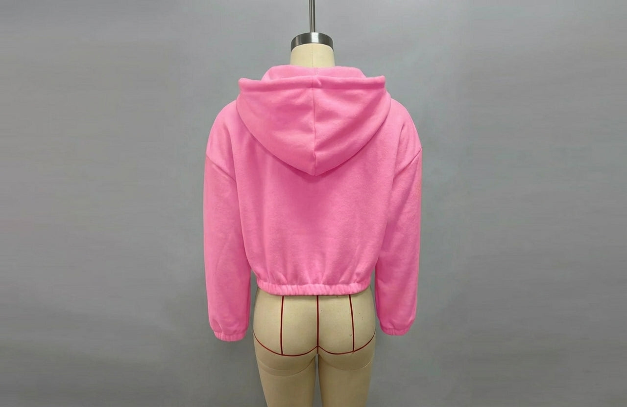 Timeless Cropped Zip Hoodie