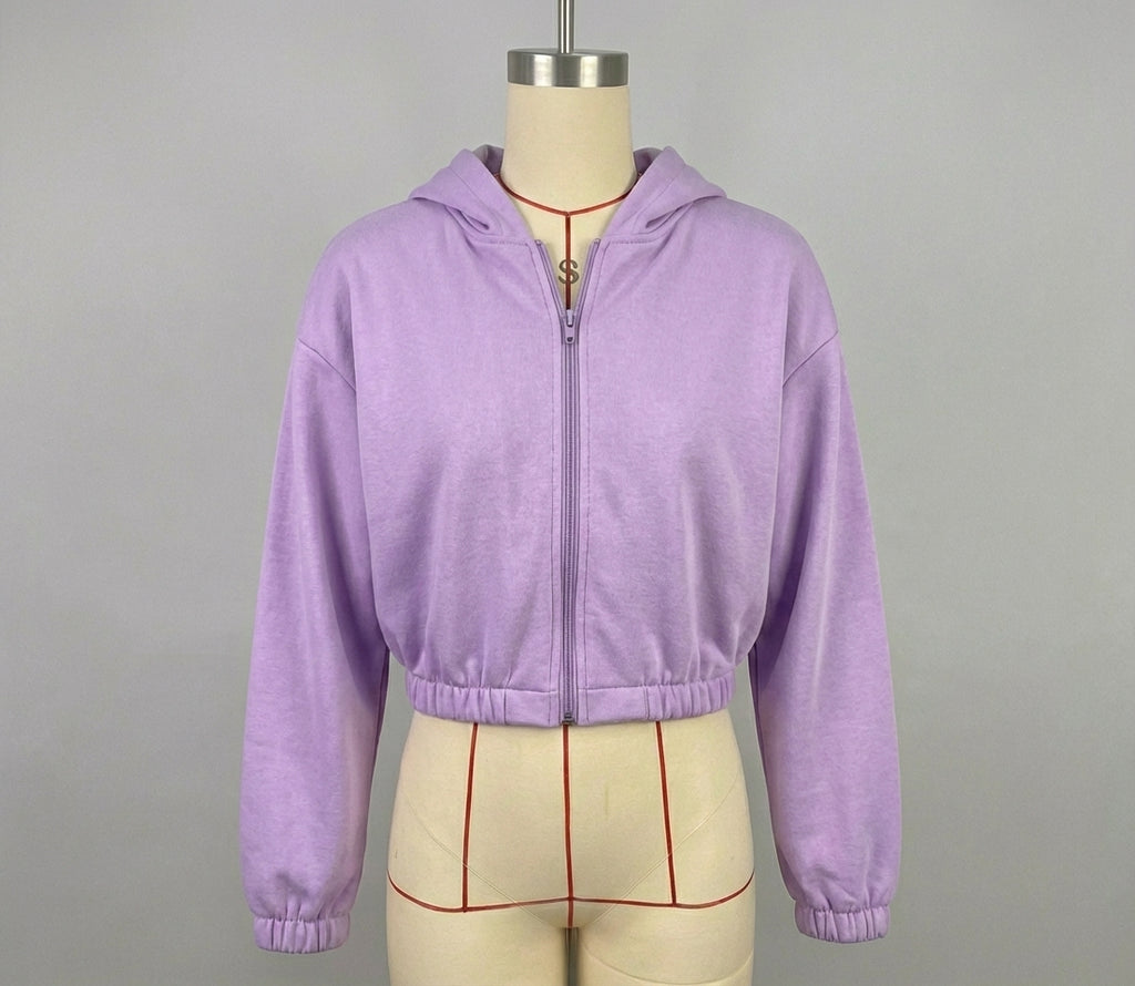 Timeless Cropped Zip Hoodie