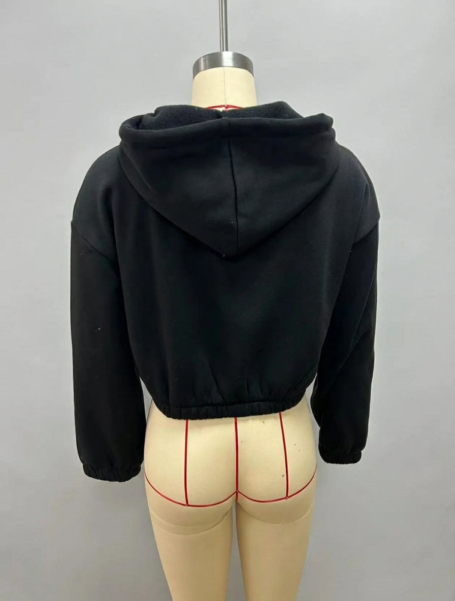 Timeless Cropped Zip Hoodie
