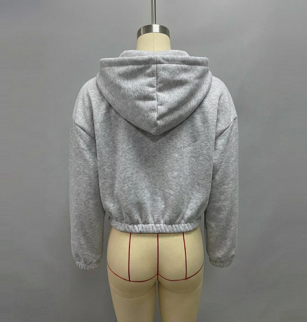 Timeless Cropped Zip Hoodie