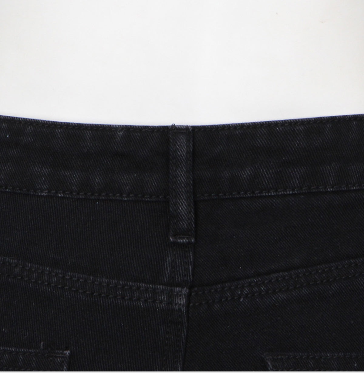 Feathered Cropped Denim Trousers