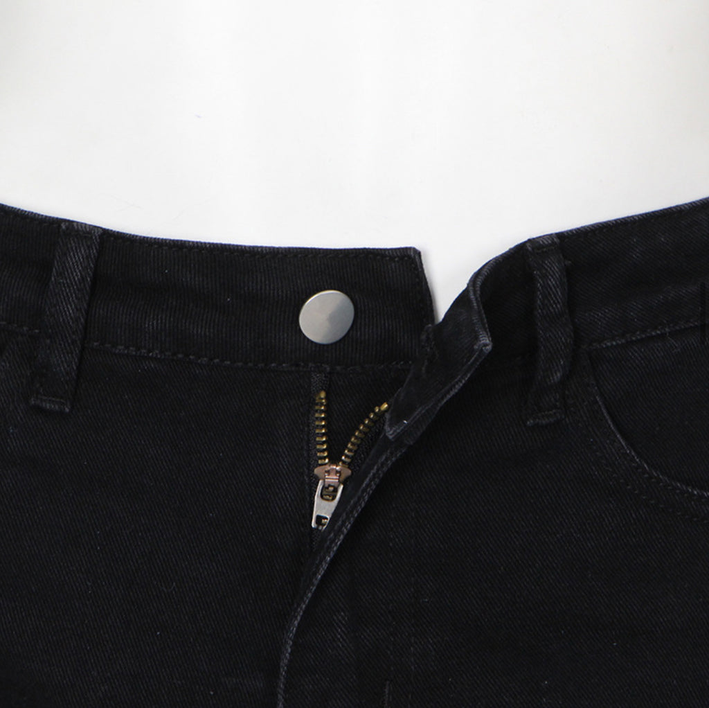 Feathered Cropped Denim Trousers