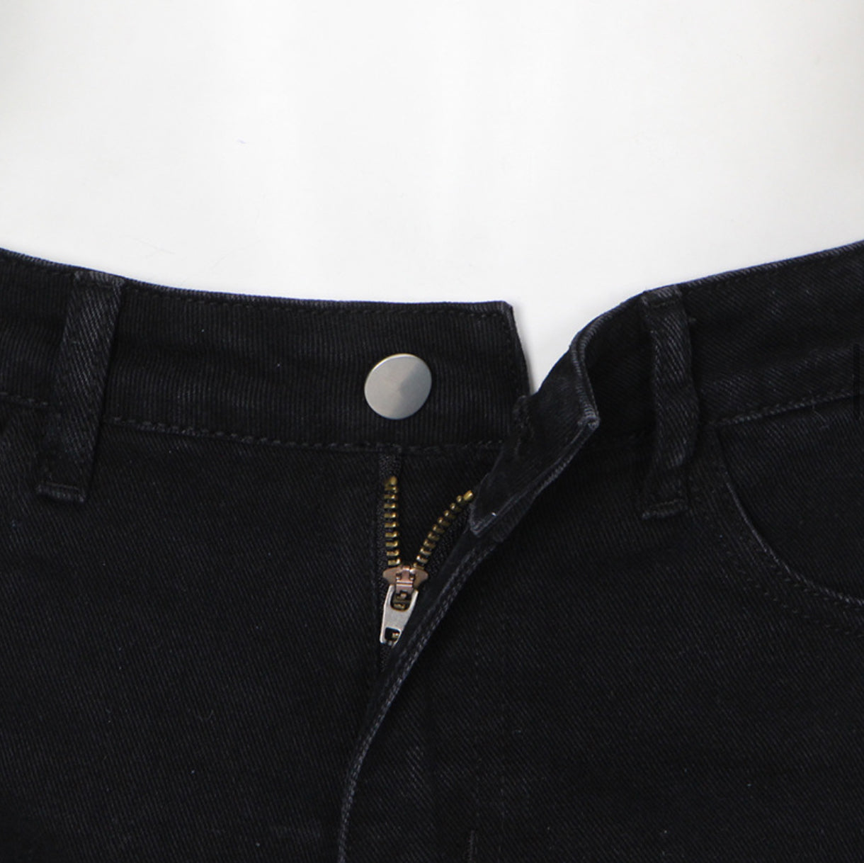 Feathered Cropped Denim Trousers