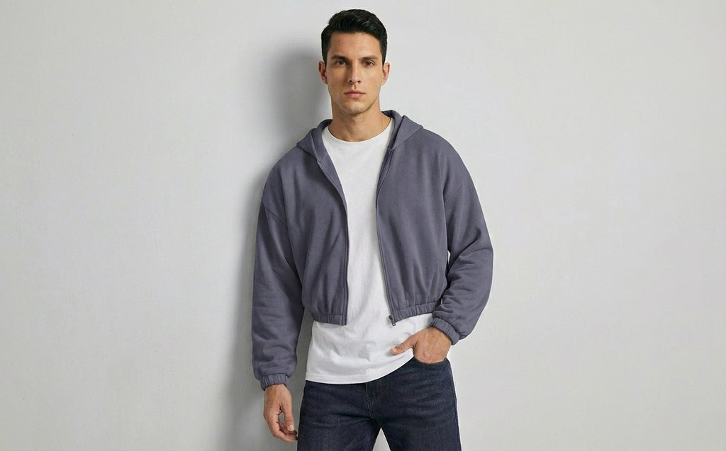 Timeless Cropped Zip Hoodie