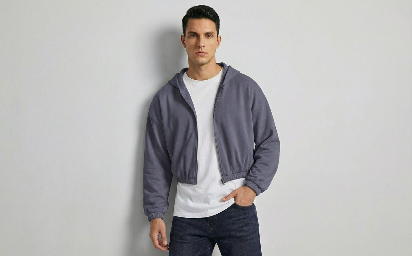 Timeless Cropped Zip Hoodie