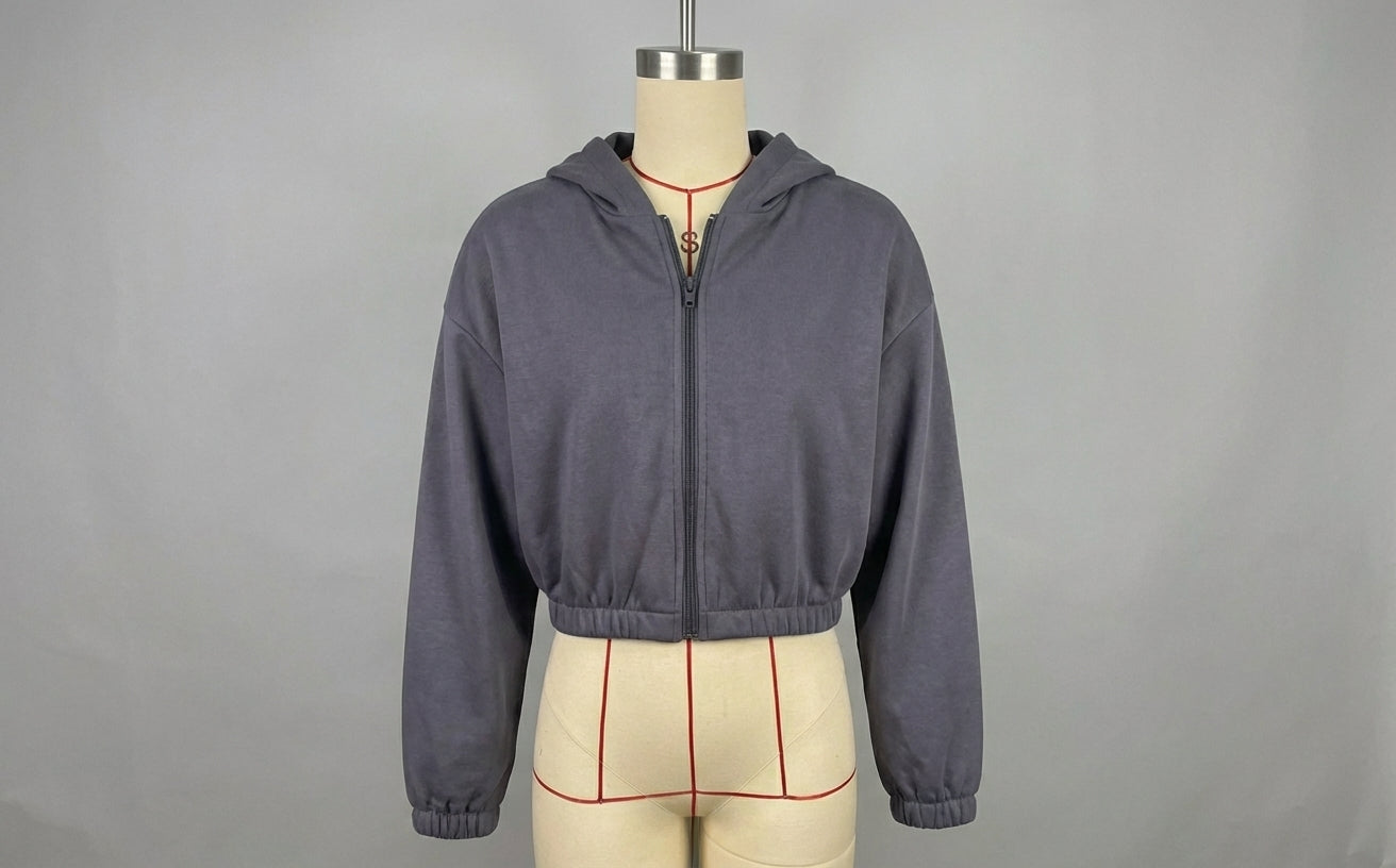 Timeless Cropped Zip Hoodie