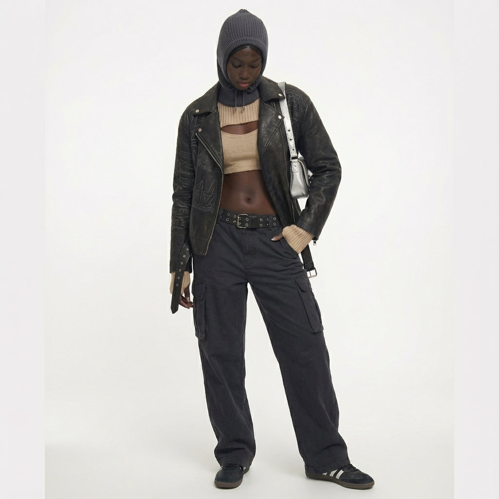 Winter Knit Collar Hat