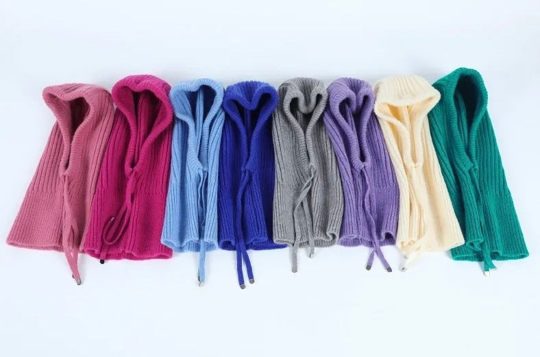 Winter Knit Collar Hat