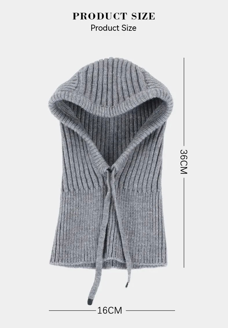 Winter Knit Collar Hat