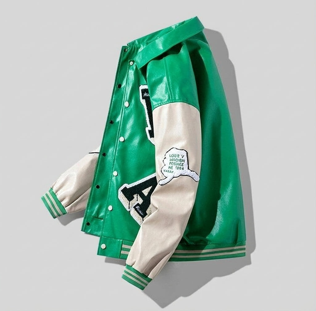 Modern Lapel PU Leather Jacket