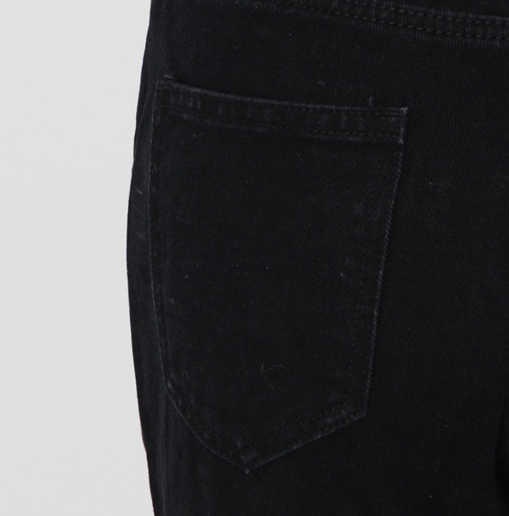 Feathered Cropped Denim Trousers