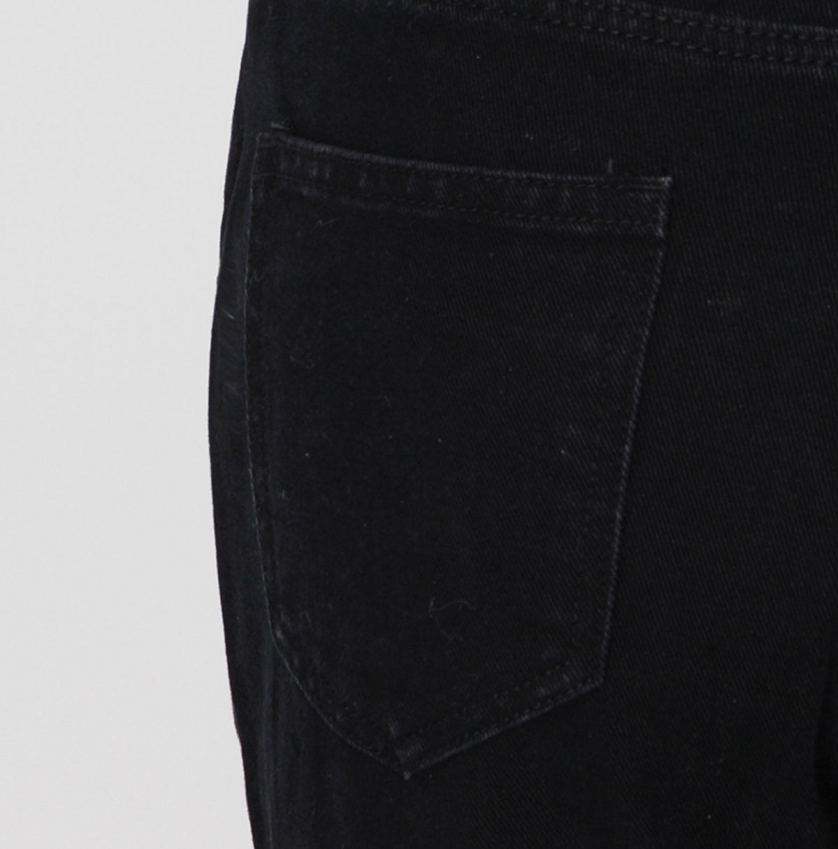 Feathered Cropped Denim Trousers