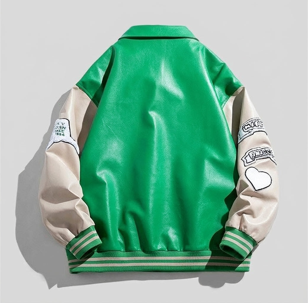 Modern Lapel PU Leather Jacket