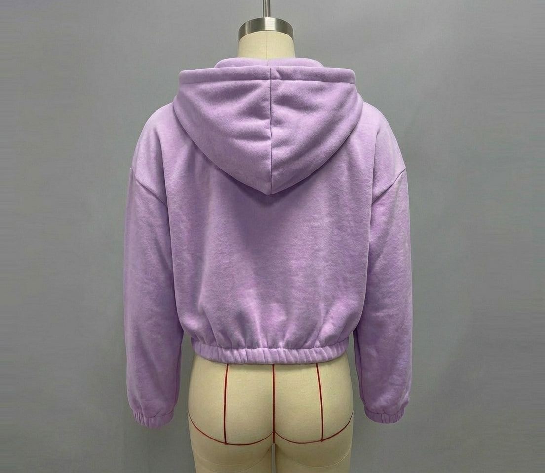 Timeless Cropped Zip Hoodie