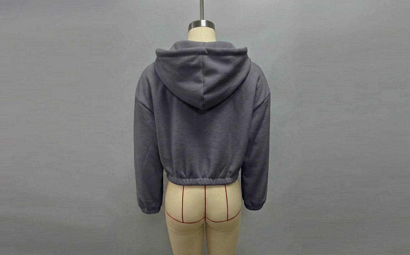Timeless Cropped Zip Hoodie