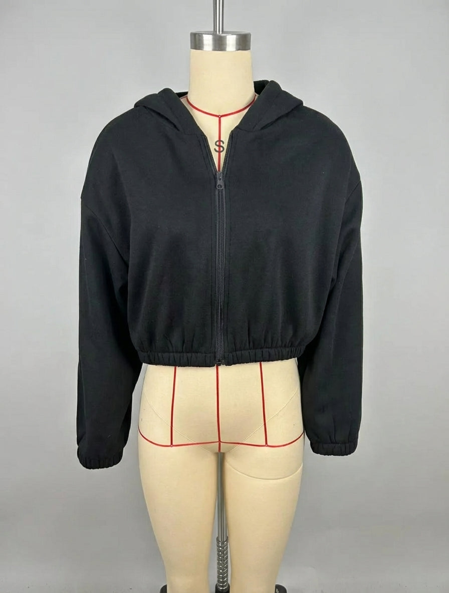 Timeless Cropped Zip Hoodie