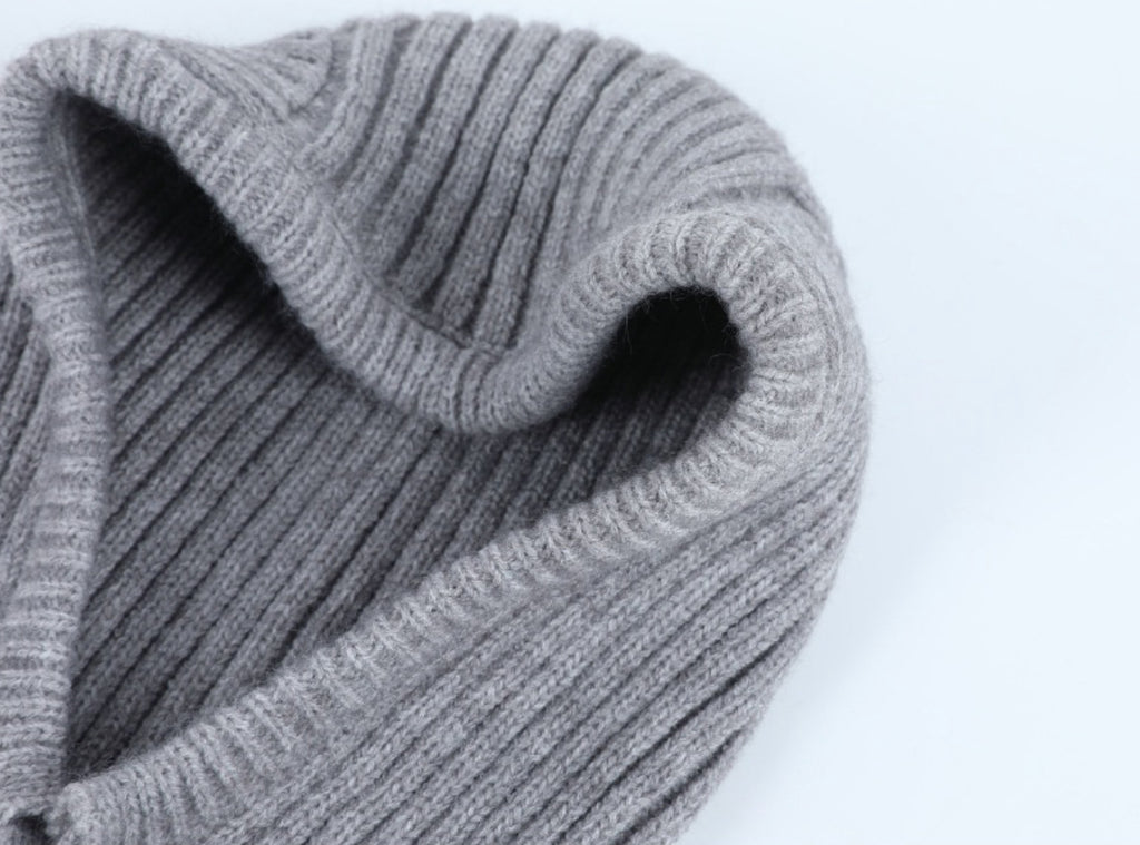 Winter Knit Collar Hat