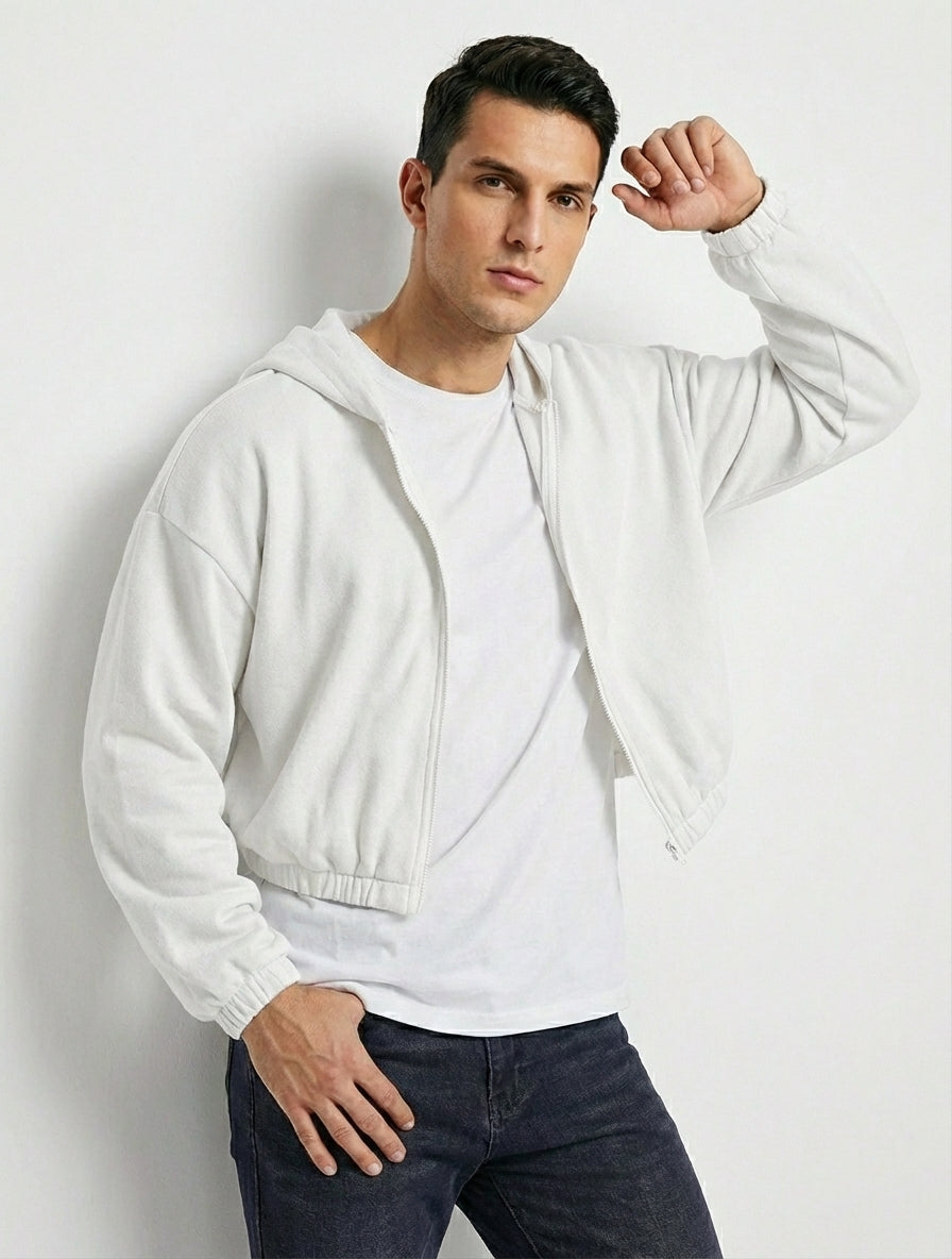 Timeless Cropped Zip Hoodie