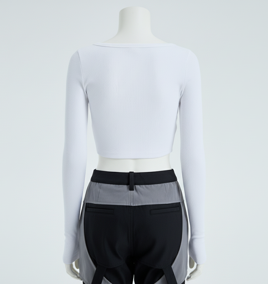 Modern Knitted V-Neck Top