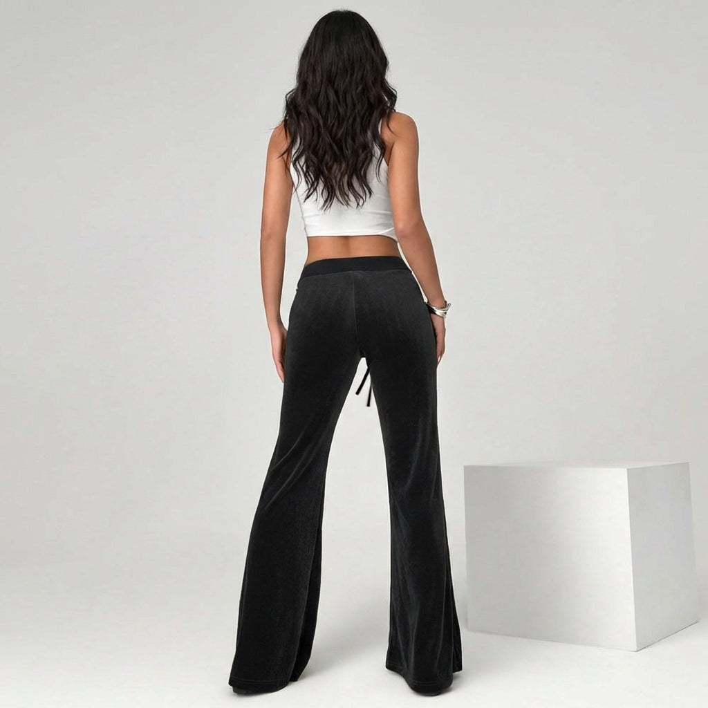 Velvet Winter Wide-Leg Trousers For Women