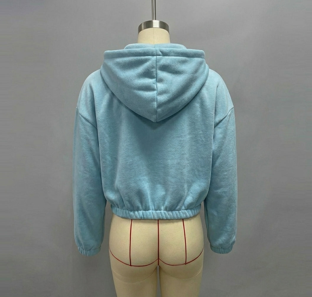 Timeless Cropped Zip Hoodie