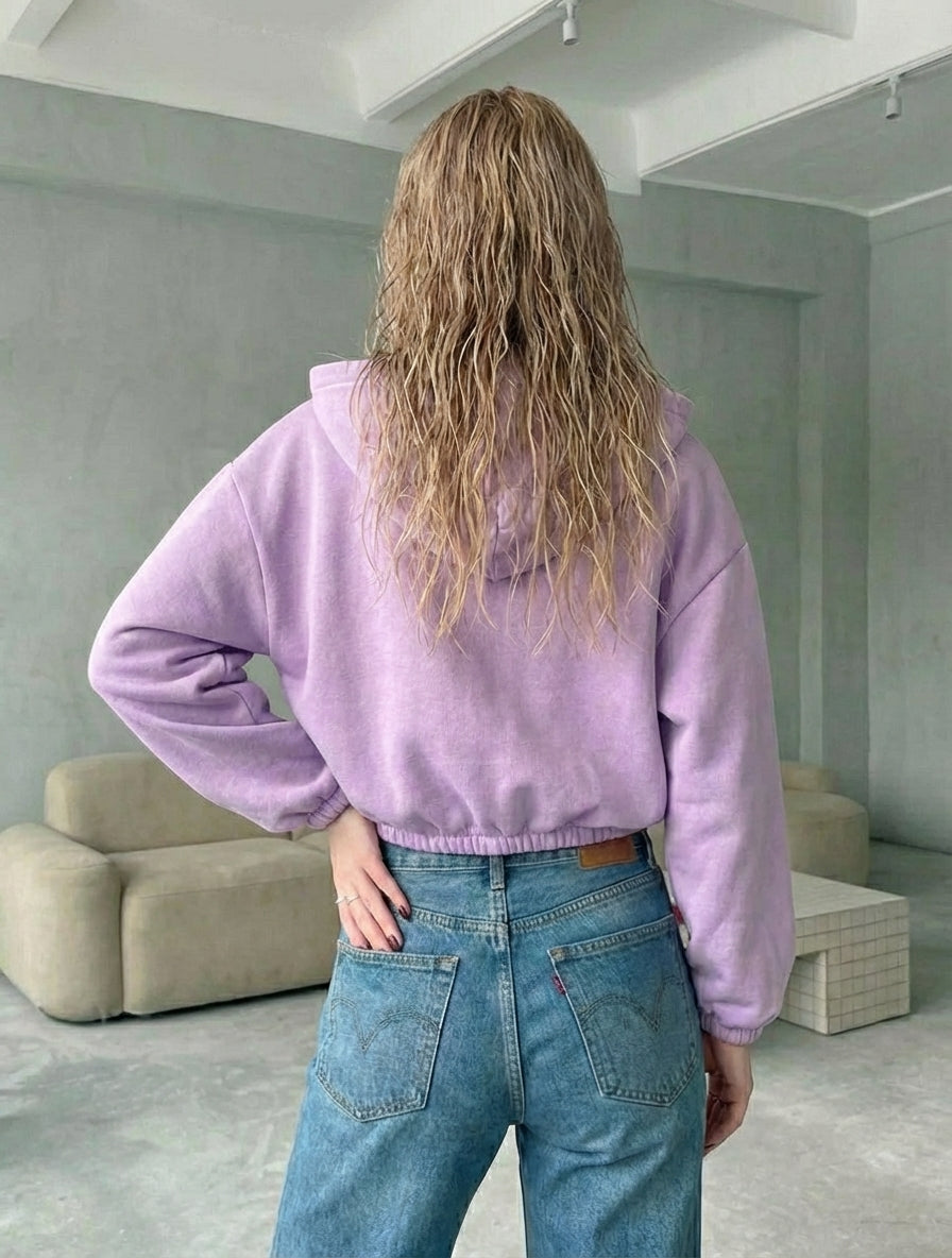 Timeless Cropped Zip Hoodie
