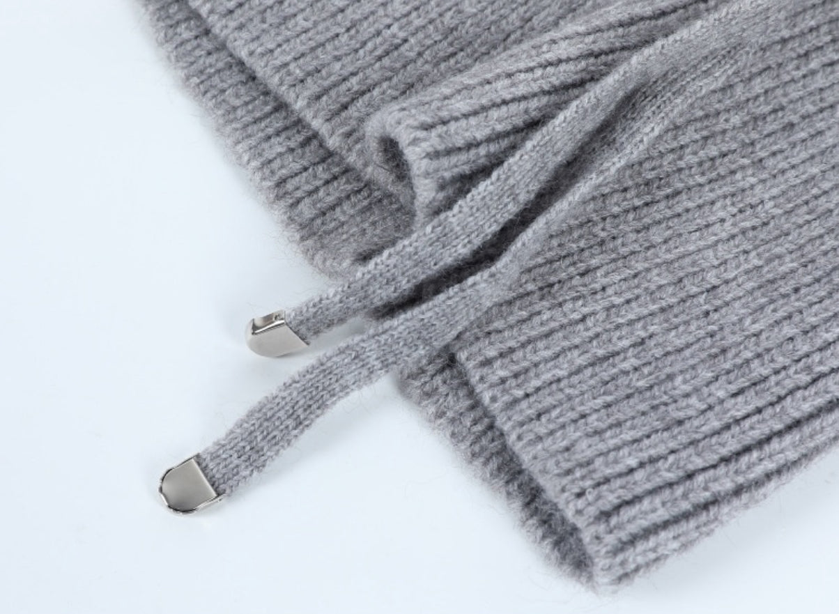 Winter Knit Collar Hat